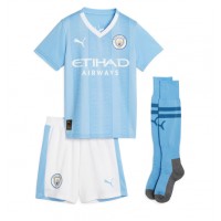 Manchester City Erling Haaland #9 Hjemme Trøje Børn 2023-24 Kortærmet (+ Korte bukser)
